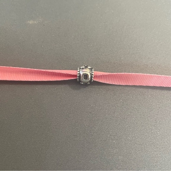 Pandora Retired Sterling Silver 14K MOM Charm Salmon Zirconia - Picture 3 of 5